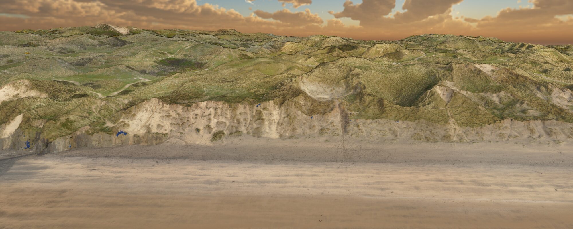 3D point cloud of Gwithian dunes from UAV LiDAR survey